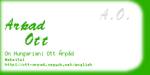 arpad ott business card